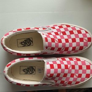Vans checkered print slide ons